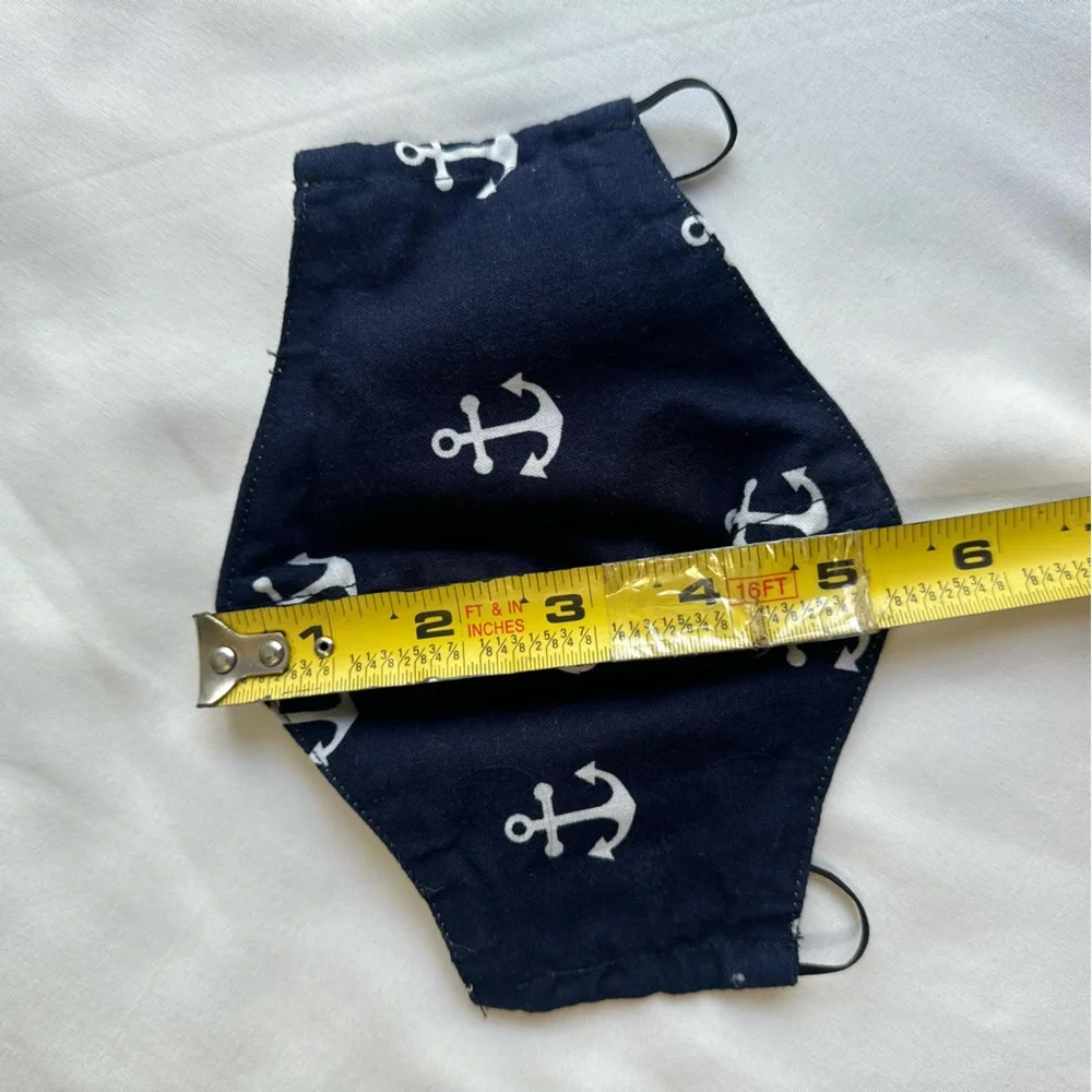 Navy Blue Nautical 2 Layer Cloth Face Mask